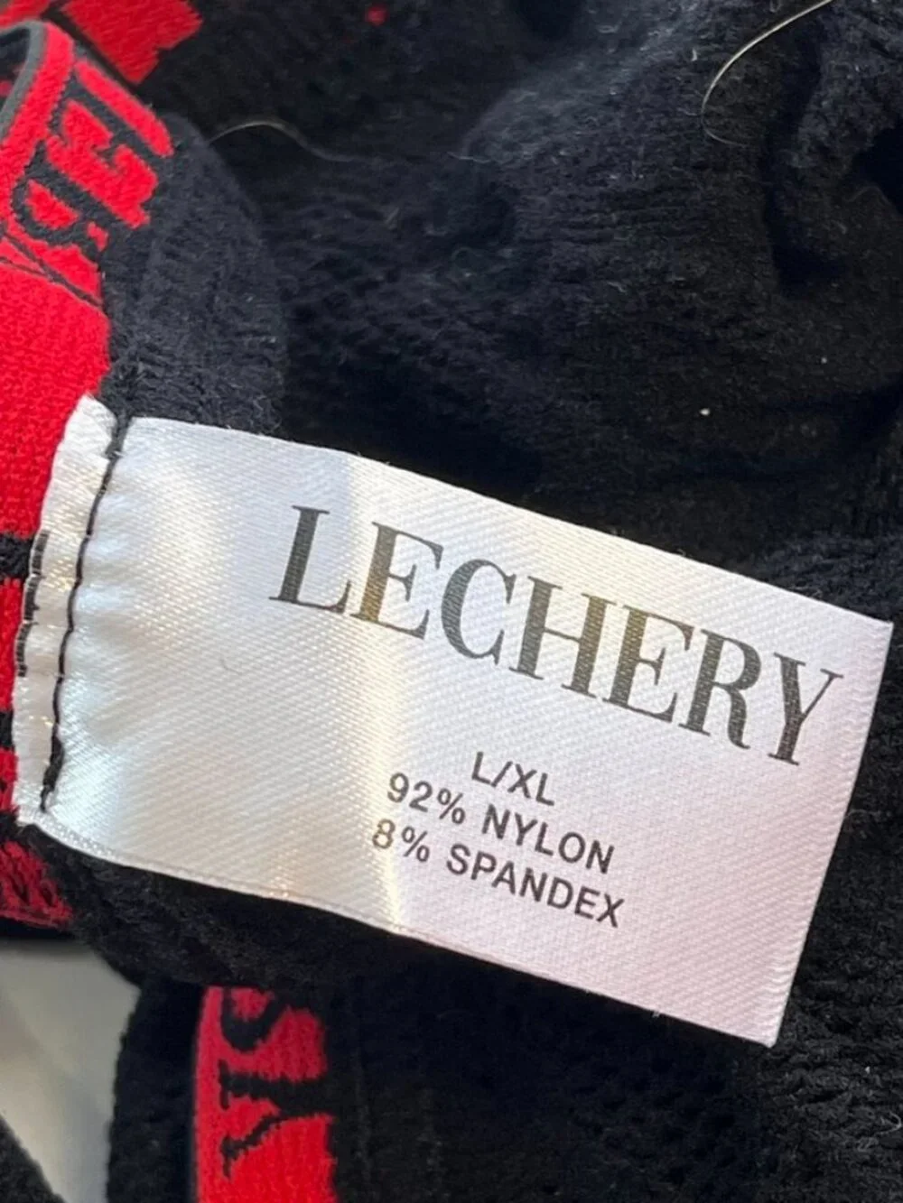 Lechery Floral Net Tights Black L/XL Fishnet Pantyhose NWT